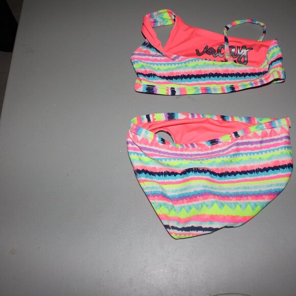 Multi Color Reversibile 2 Pcs Justice Bikini Swimsuit Suize 8 - Picture 13 of 16